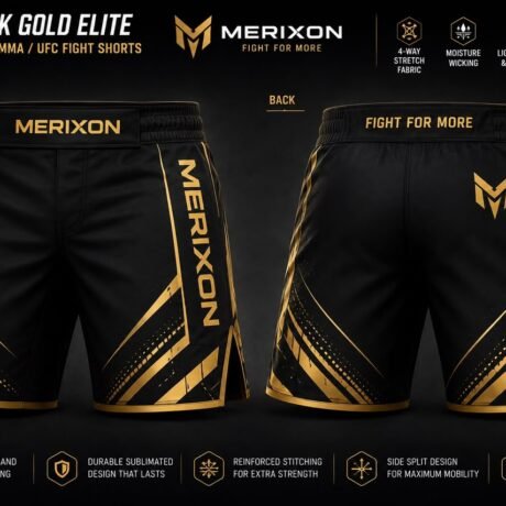 Black Gold Merixon Kit Shorts Details — illustrative product design