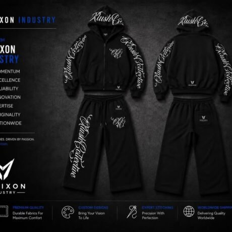 Black Graphic Hoodie and Track Pants Set