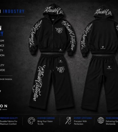 Black Graphic Hoodie and Track Pants Set