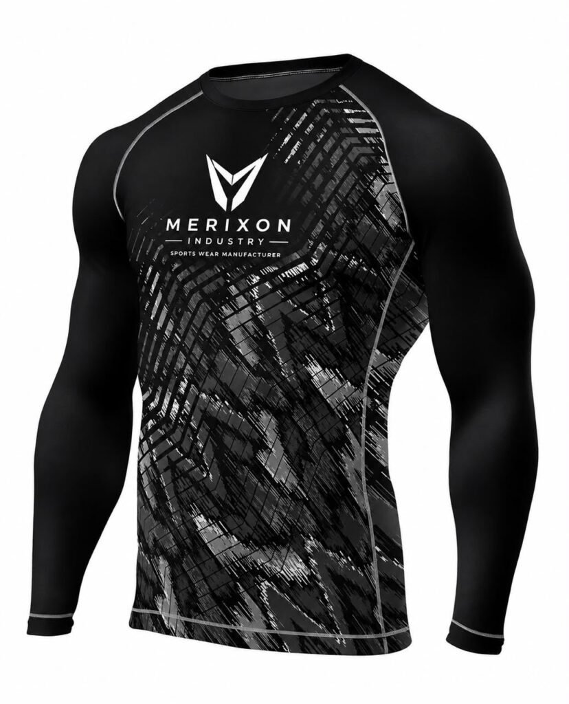 Black Monochrome Compression-Style Top