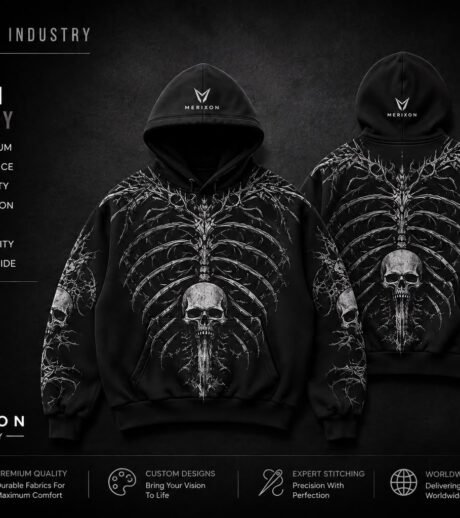 Black Skeleton Graphic Hoodie