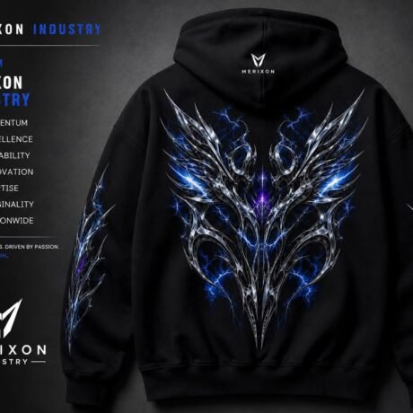 Blue Flame Graphic Pullover Hoodie