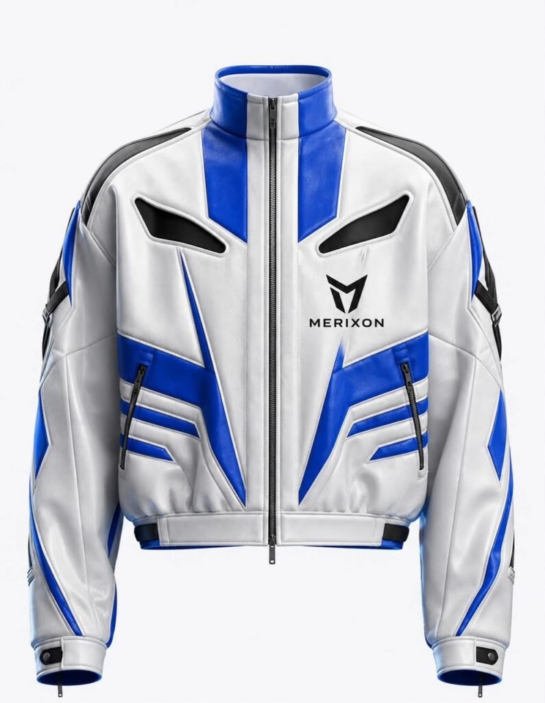 Blue-and-White Color-Block Track Set