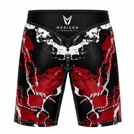 Red Black Grappling Shorts Companion — illustrative product design