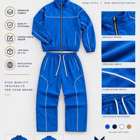 Royal Blue Custom Full-Zip Tracksuit