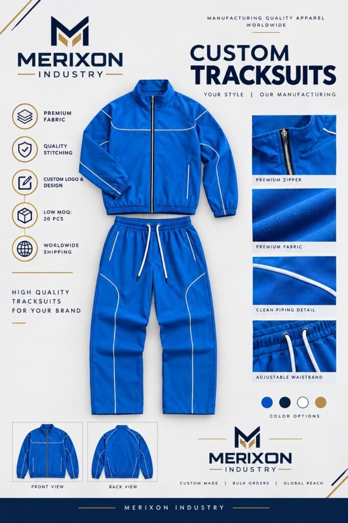 Royal Blue Custom Full-Zip Tracksuit