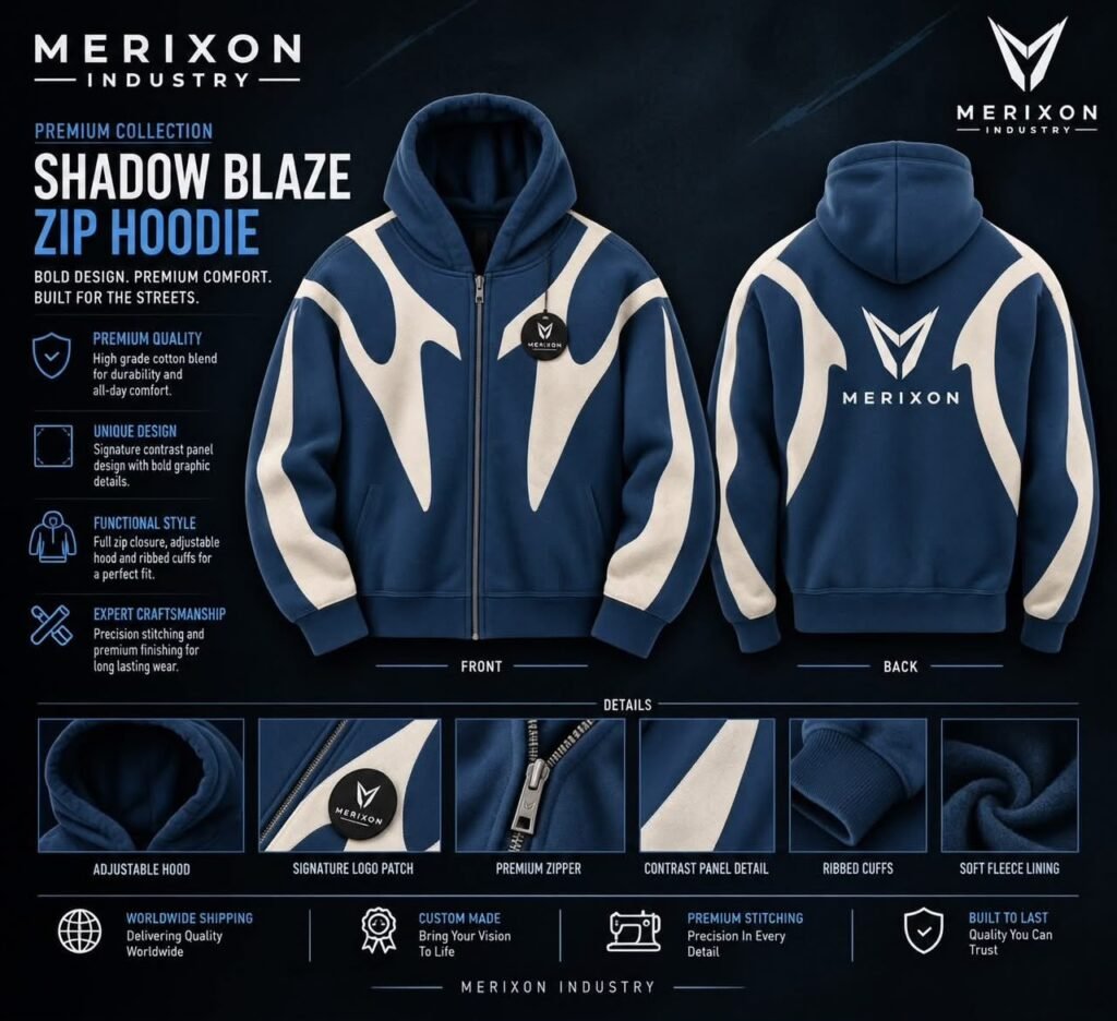 Shadow Blaze Two-Tone Zip Hoodie