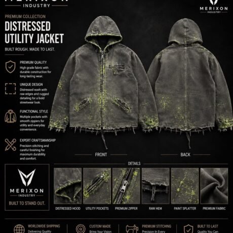 Distressed Olive Utility Jacket