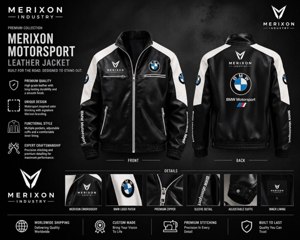 Black Motorsport Leather-Style Jacket