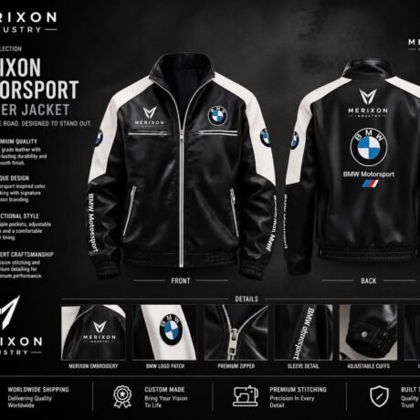 Black Motorsport Leather-Style Jacket