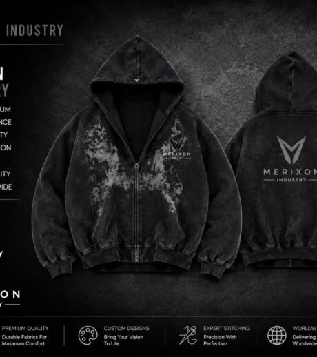 Dark splatter print hoodie front and back - supplied design image
