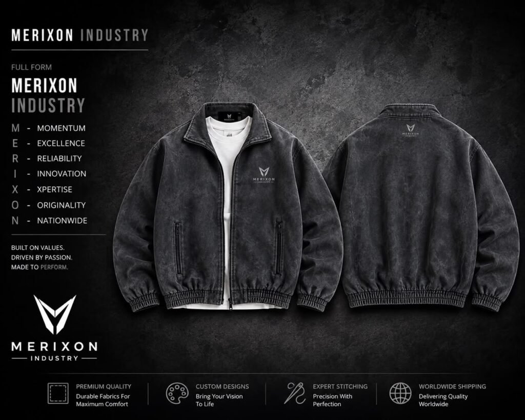 Charcoal Textured Zip Bomber Jacket