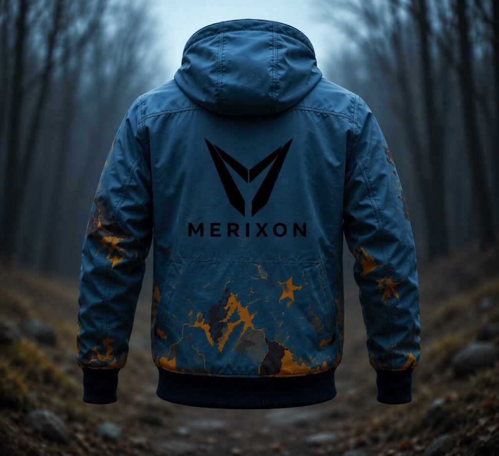 Blue Outdoor Graphic Hooded Jacket