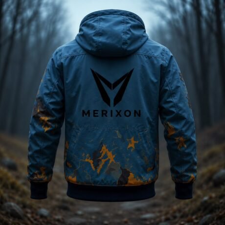 Blue Outdoor Graphic Hooded Jacket