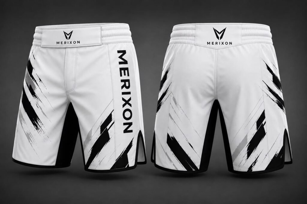 White and Black Custom Training Shorts