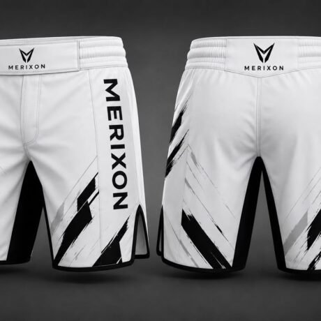 White and Black Custom Training Shorts