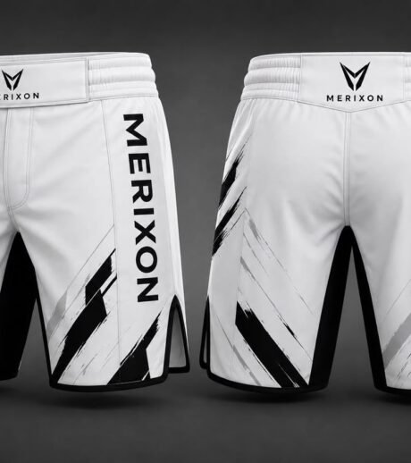 White and Black Custom Training Shorts