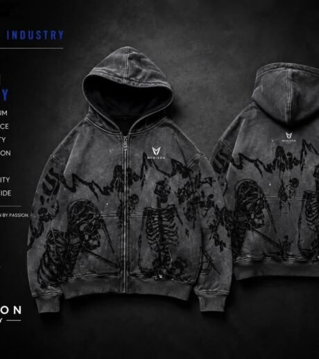 Black and gray graphic hoodie alternate artwork - supplied product visual