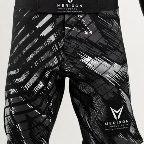 Black Patterned Training Shorts