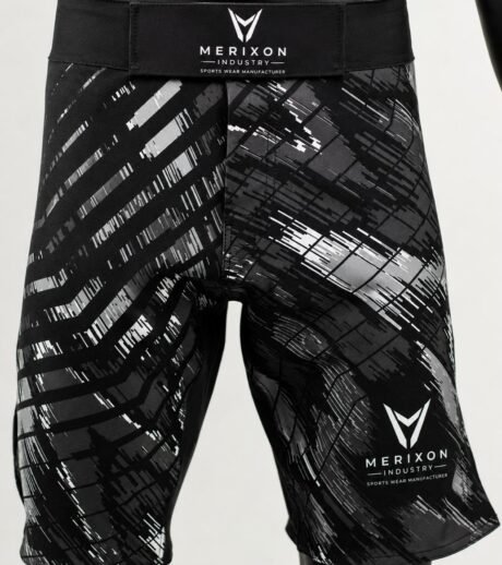 Black Patterned Training Shorts