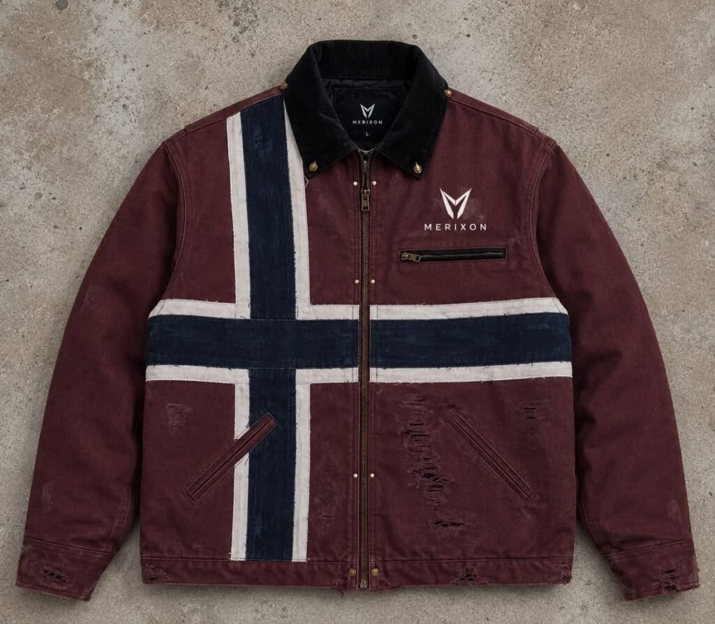 Burgundy Stripe Zip Jacket