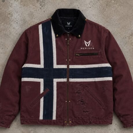 Burgundy Stripe Zip Jacket