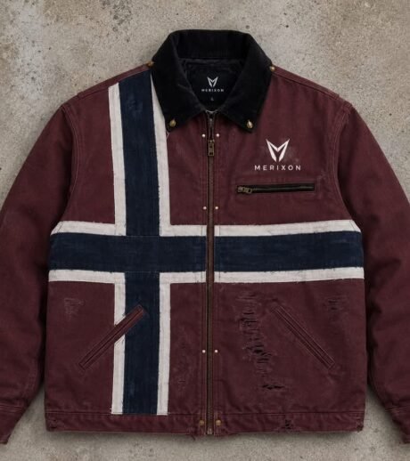 Burgundy Stripe Zip Jacket