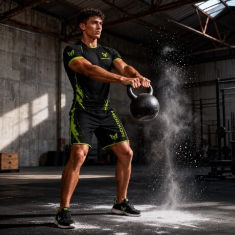 Black and lime team training outfit worn by model - supplied product visual