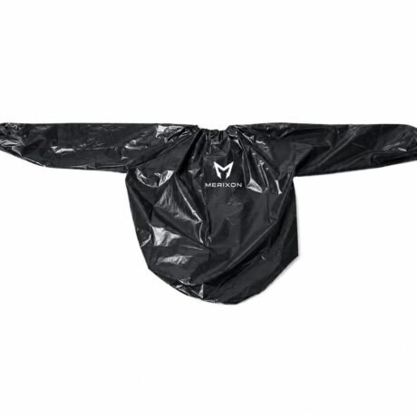 Lightweight black outerwear with sleeves extended - supplied product visual
