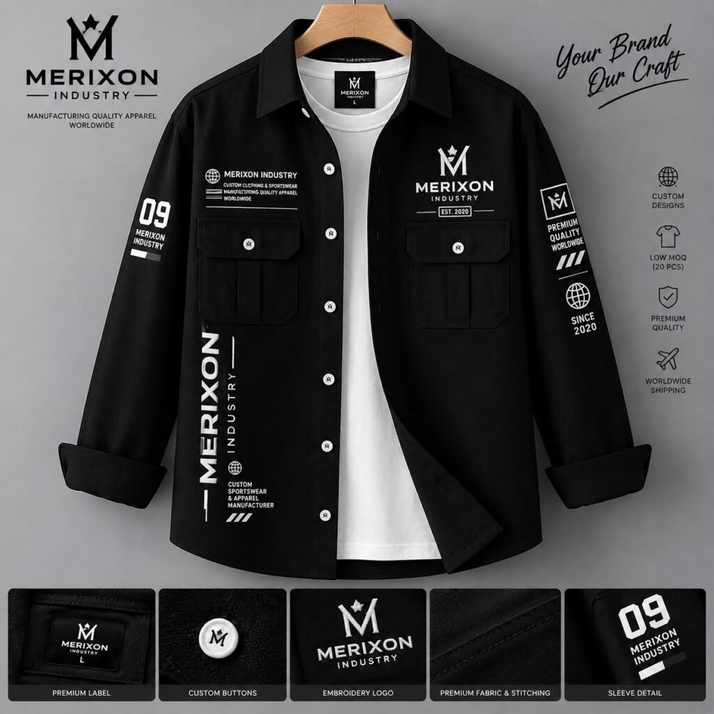 Black Longline Branded Jacket