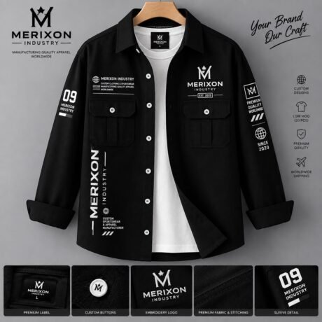 Black Longline Branded Jacket
