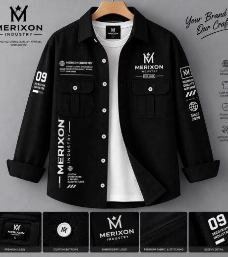 Black Longline Branded Jacket
