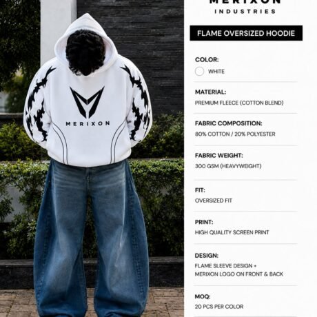 White Custom Logo Hoodie