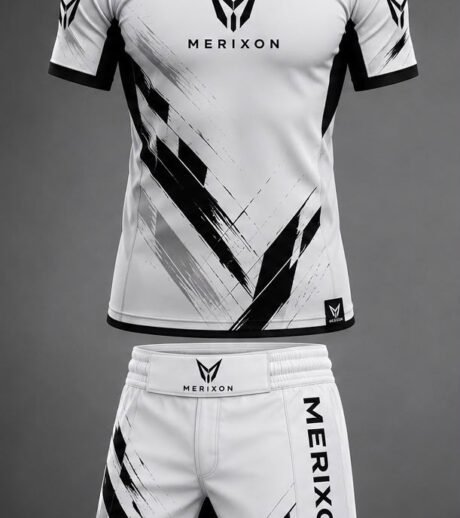 White Geometric Sports T-Shirt