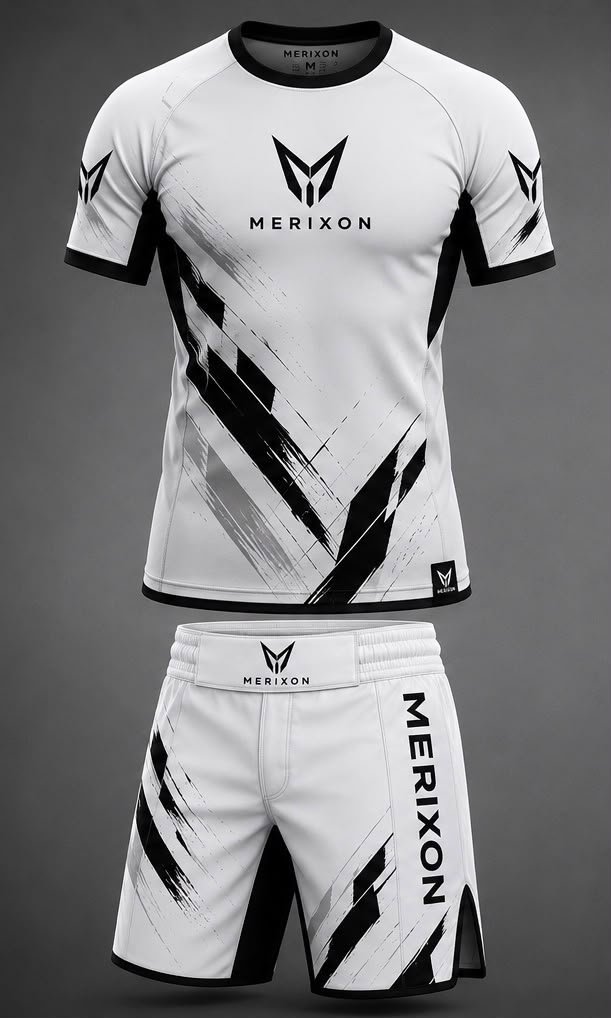 White Geometric Sports T-Shirt